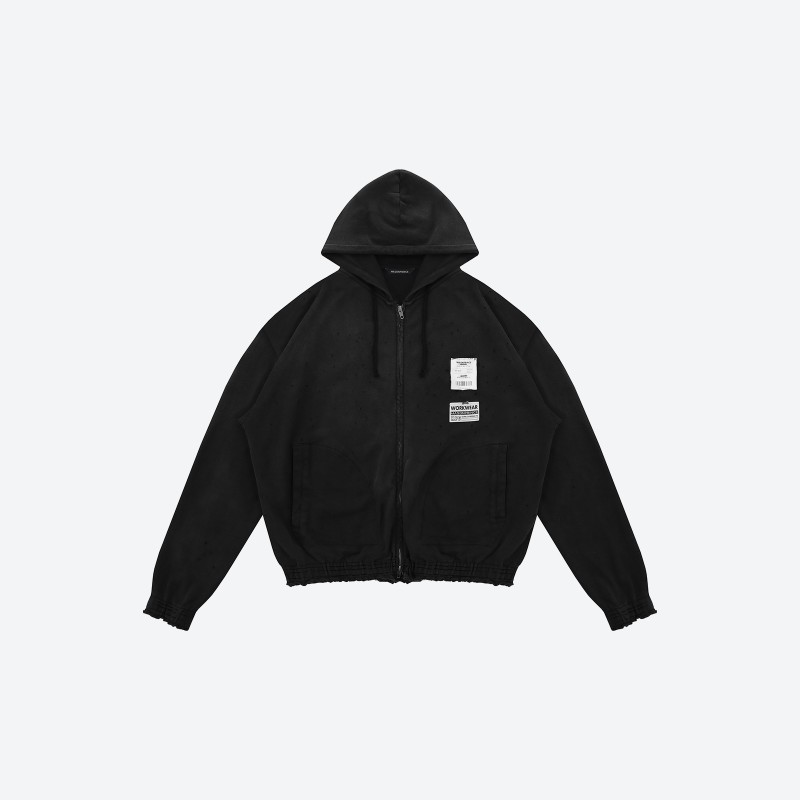 Receipt Ripped Zip-Up Hoodie